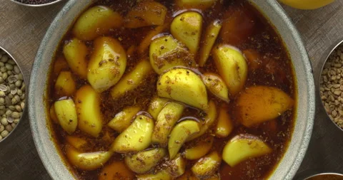 Indian style garlic pickle. Stock Footage 277278035