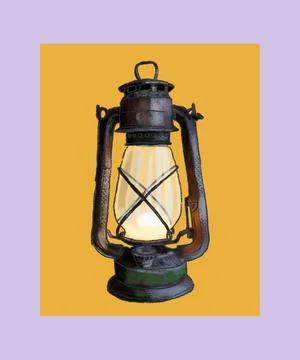 The Indian style lantern has been drawn by an Indian artist. Illustrazione stock
