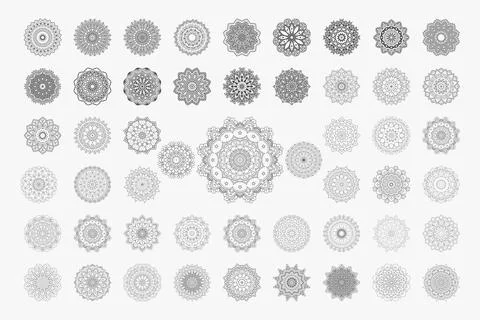 Indian style mandala bundle for decoration or parties. Mandala ornament colle Stock Illustration