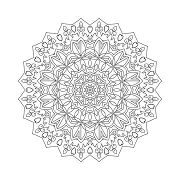 Indian style mandala pattern decoration. Coloring page for kids. Circular man Illustrazione stock