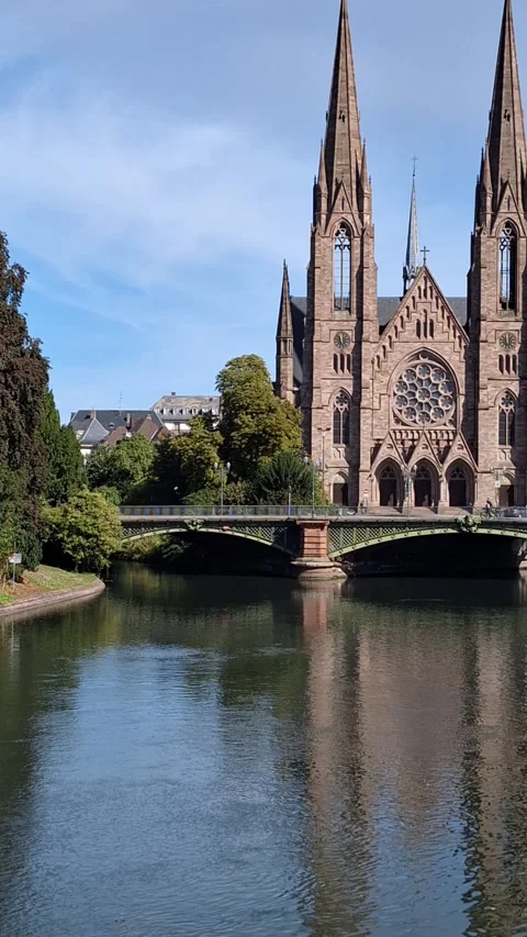 Indian summer with heavy clouds in Strasbourg. Video stock 346045344