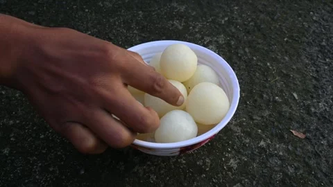 Indian Sweets Rasgulla. Stock Footage 249813522