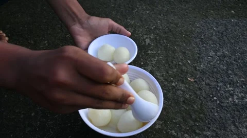 Indian Sweets Rasgulla. Stock Footage 249813958