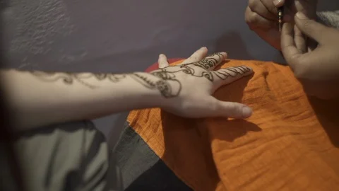 Indian tattoo Stock Footage 111811608