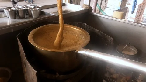 Indian tea making Stock Footage 123337926