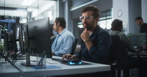 Indian Team of Software Developers Working in Office Stock Footage 243553791