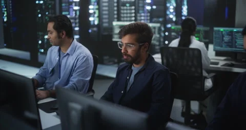 Indian Team of Software Developers Working in Office Stock Footage 243554403