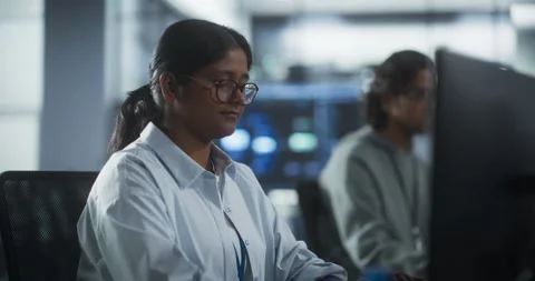 Indian Team of Software Developers Working in Office Stock Footage 243554493