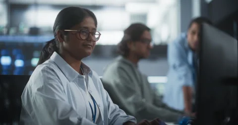 Indian Team of Software Developers Working in Office Stock Footage 243554583