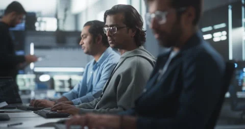 Indian Team of Software Developers Working in Office Stock Footage 243554663