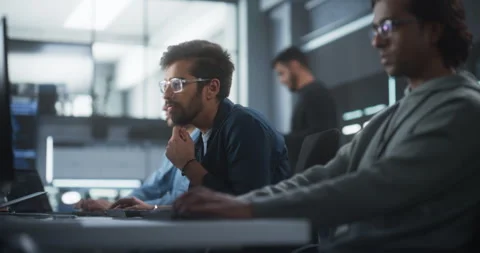 Indian Team of Software Developers Working in Office Stock Footage 243554835