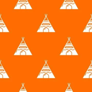 Indian tent pattern vector orange Stock Illustration