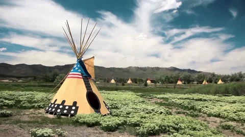 Indian Tepees Stock Footage 48570000