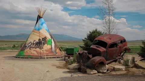 Indian Tepees Stock Footage 48570041