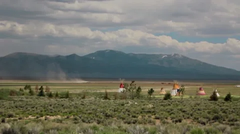 Indian Tepees Stock Footage 48570052