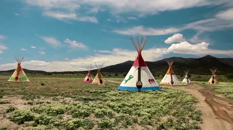 Indian Tepees Stock Footage 48570065