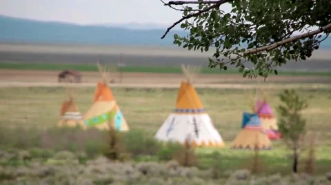 Indian Tepees Stock Footage 48570089