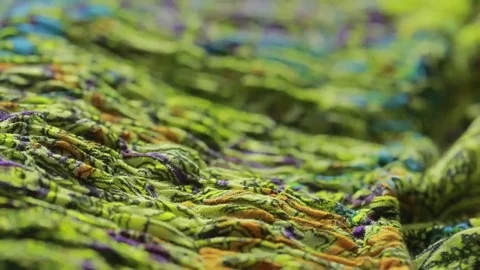 Indian textile with ornament. close-up. colored cloth Stock Footage 69258135