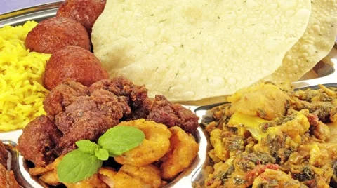  INDIAN THALI  IN CLOSE UP TRACKING SHOT  動画素材 62232818