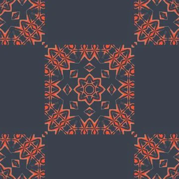 Indian tiles seamless pattern fabric. Colorful patchwork for print furniture Stock Illustration