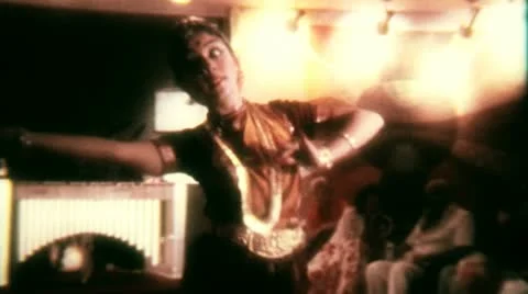 Indian Traditional Folk Dance Performance V8.1 - Vintage Super8 Film Stock Footage 11359528