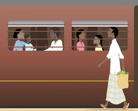 Indian train Stock Illustration