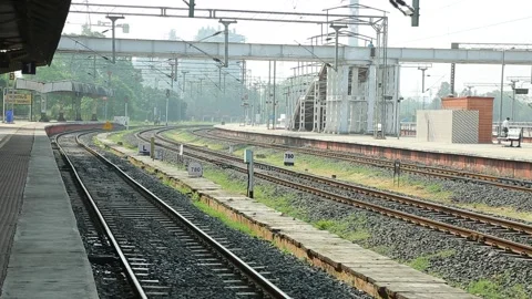Indian train tracks Stock Footage 141701824