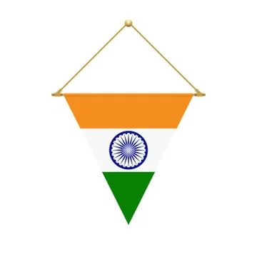 Indian triangle flag hanging, vector illustration Stock Illustration