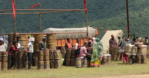 Indian Tribes Wating at work place 스톡 동영상 326783341