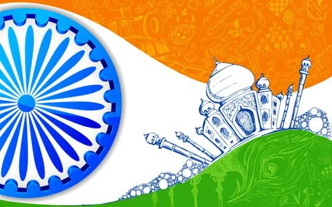 Indian Tricolor Background Stock Illustration