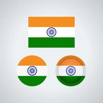 Indian trio flags, vector illustration Stock Illustration