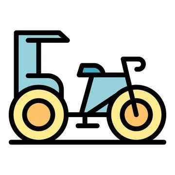 Indian trishaw icon vector flat Stock Illustration