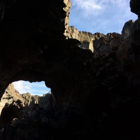 Indian Tunnel Lava Tubes Cave  Stock Footage
