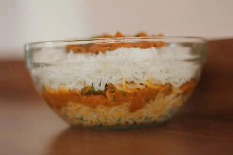 Indian vegetable biryani made using basmati rice Stock Photos