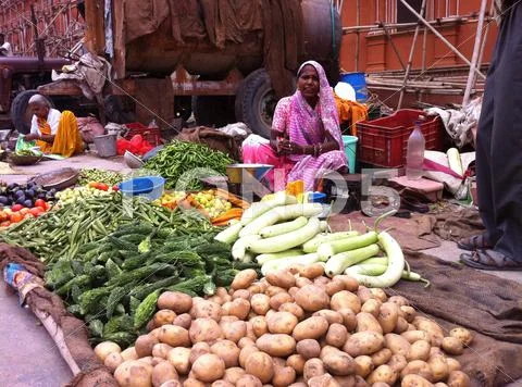 Indian vegetable market Stock Photos