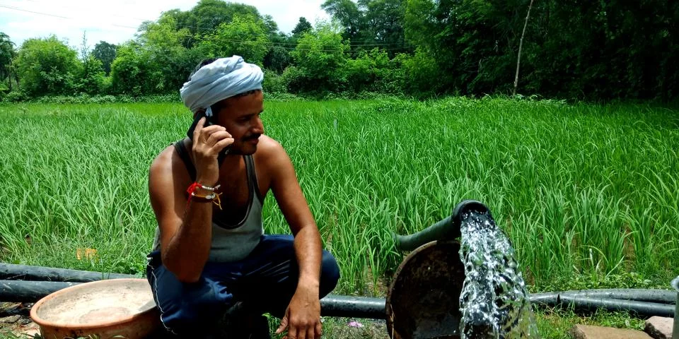Indian villager technology learning program for digital awareness. Foto stock