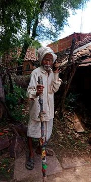 Indian villager technology learning program for digital awareness. Stock Photos