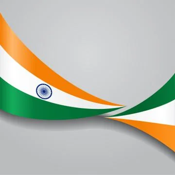 Indian wavy flag. Vector illustration Stock Illustration