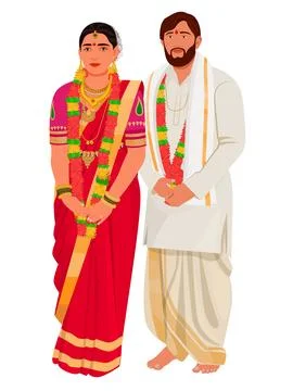 Indian wedding couple Stock Illustration