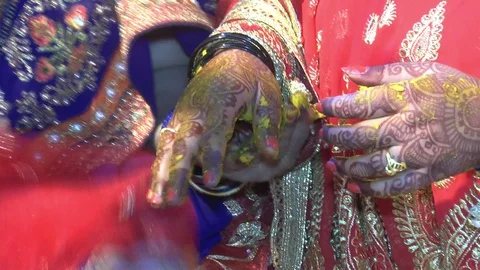 Indian Wedding Male Females during weddi... | Stock Video | Pond5