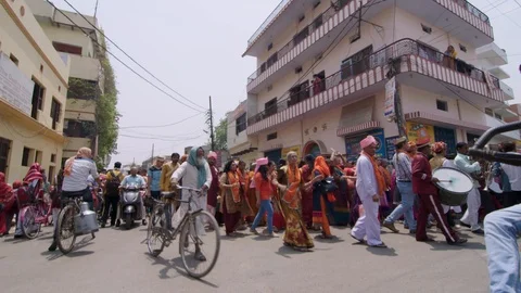 Indian Wedding Procession Stock Footage
