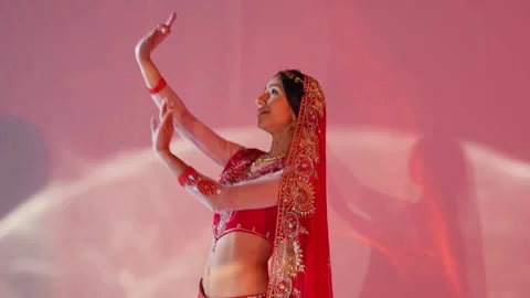 Indian Woman Dancing Stock Footage 244736166