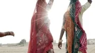 Indian Women, Desert. Rajasthan. India Stock Footage