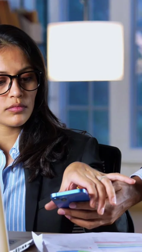 Indian young corporate professionals working in office using laptop Stock Footage 342574503