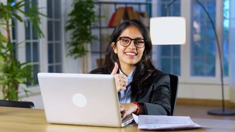 Indian young corporate professionals working in office using laptop Stock Footage 342574662