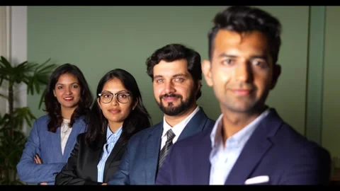 Indian young corporate professionals working in office using laptop Stock Footage 342574701