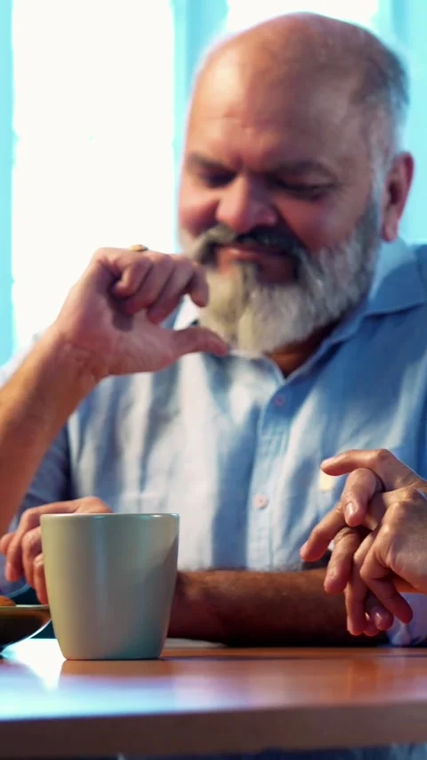 Indian young Son Having Serious Talk With Senior Father At Home Stock-Footage 342757369