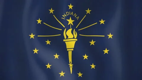 Indiana animated flag. Seamless loop. 4K Stock Footage 145386628