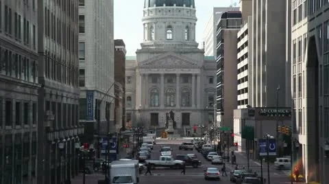 Indiana Capitol Building Stock Footage 12555651