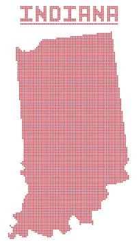 Indiana Dot Map Stock Illustration